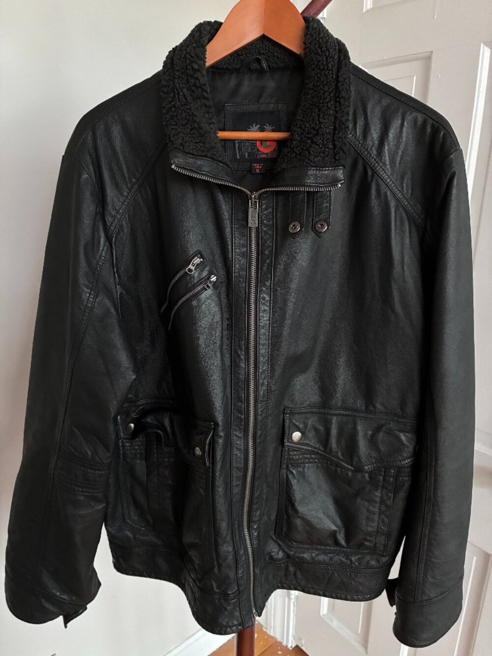Guess Black Leather Jacket